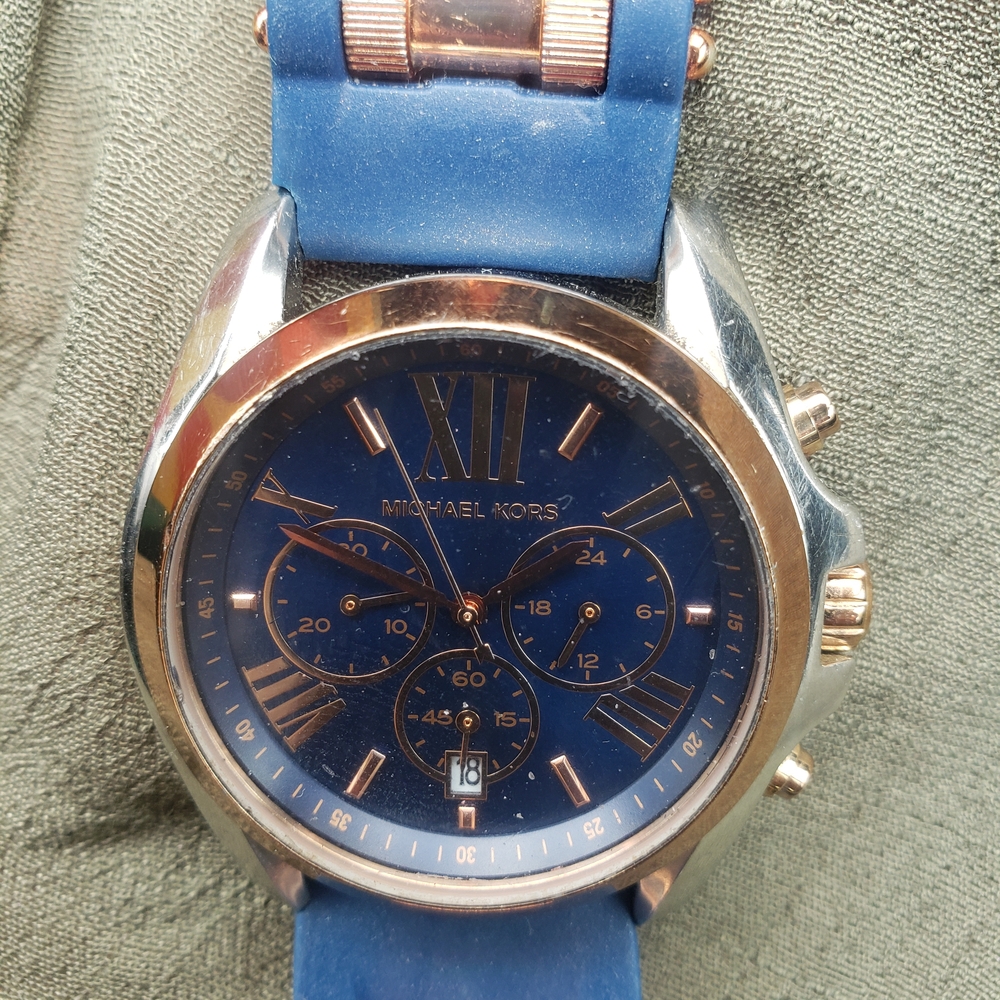 Michael Kors Navy and Gold Chronograph Watch